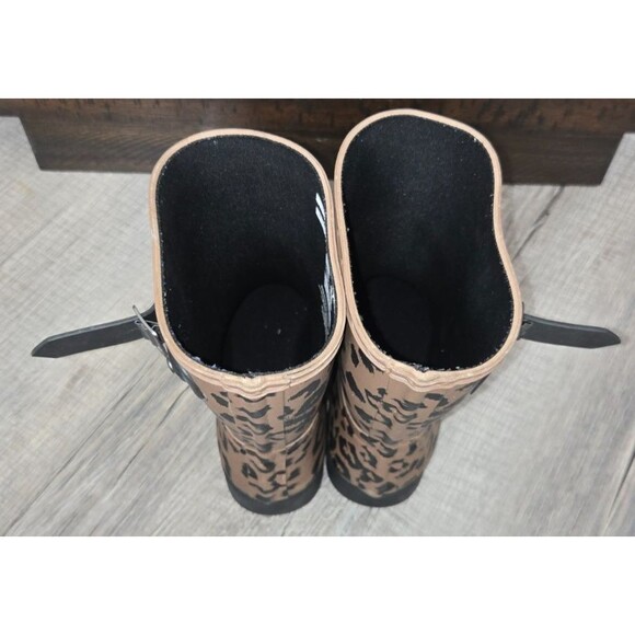 HUNTER Size 8 Original Leopard Print Refined Short Rain Cheetah Boots - Picture 5 of 6